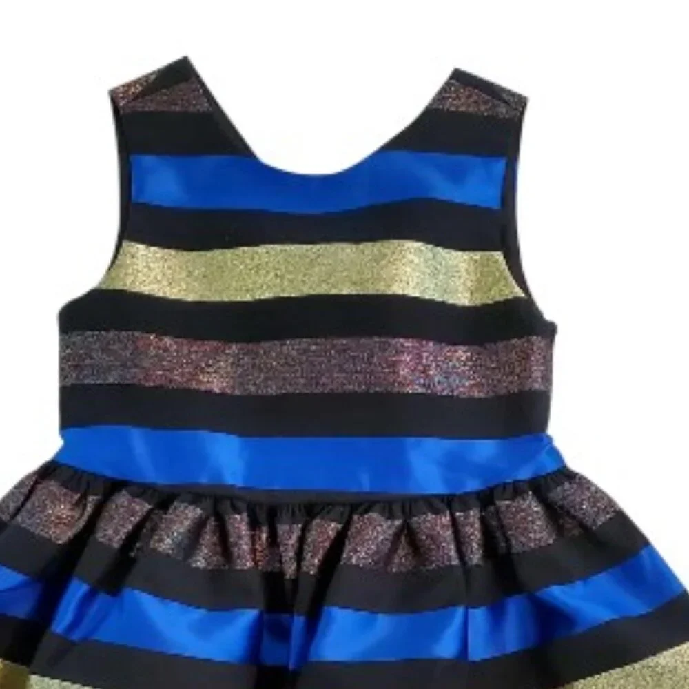 Gymboree Striped Gold Party Dress Size 4